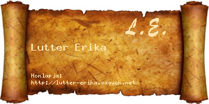 Lutter Erika névjegykártya